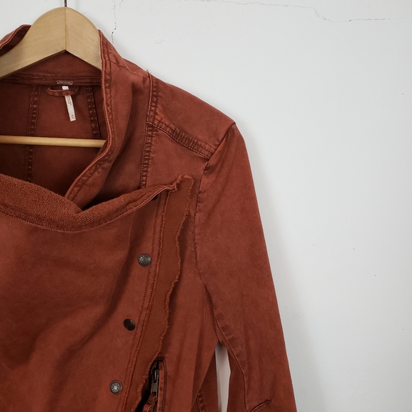 Free People Burnt Orange Rust Asymmetrical Moto M - Picture 5 of 8